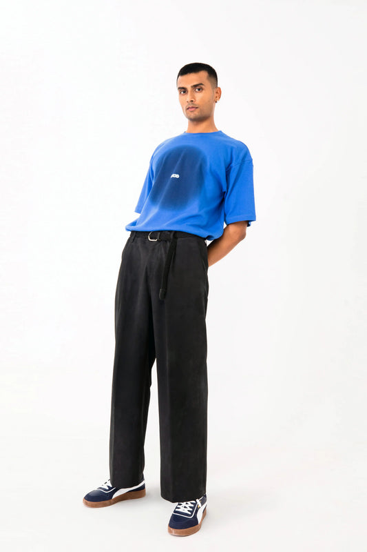 Blue oversized printed T shirt