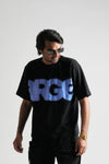 Black oversized printed T shirt