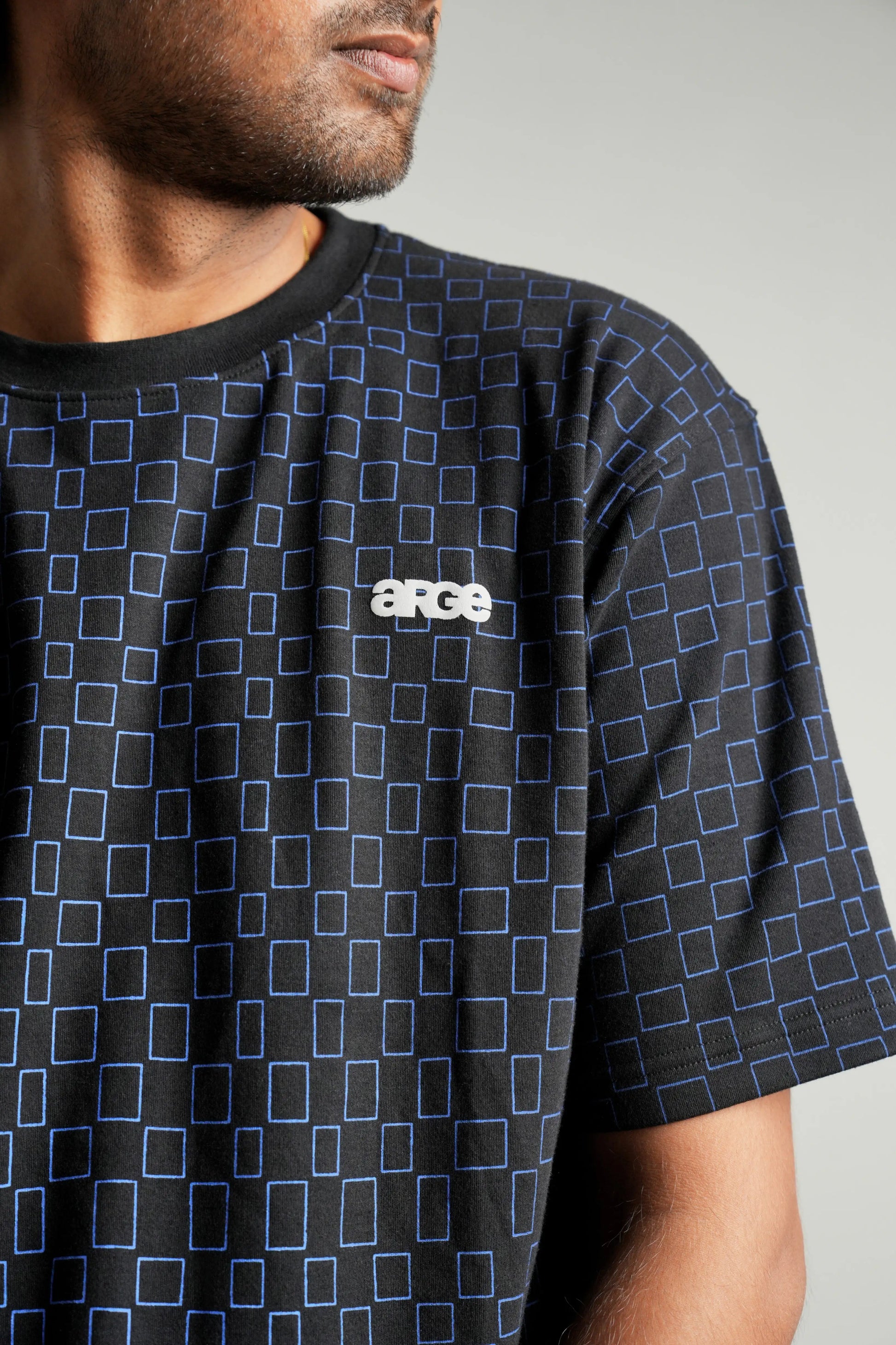Black oversized printed T shirt