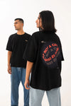 Black oversized printed T shirt