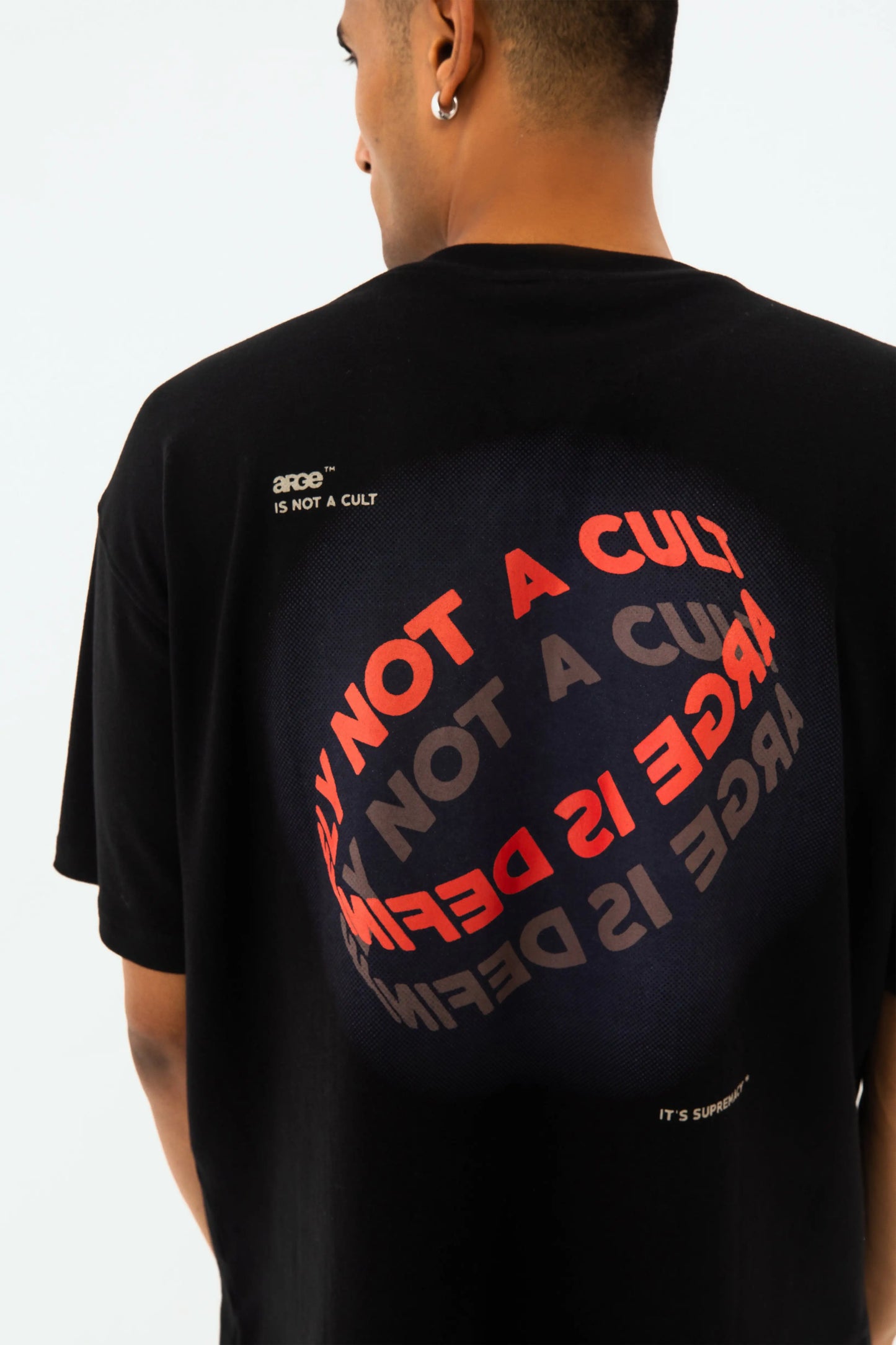 Black oversized printed T shirt