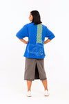 Blue oversized printed T shirt