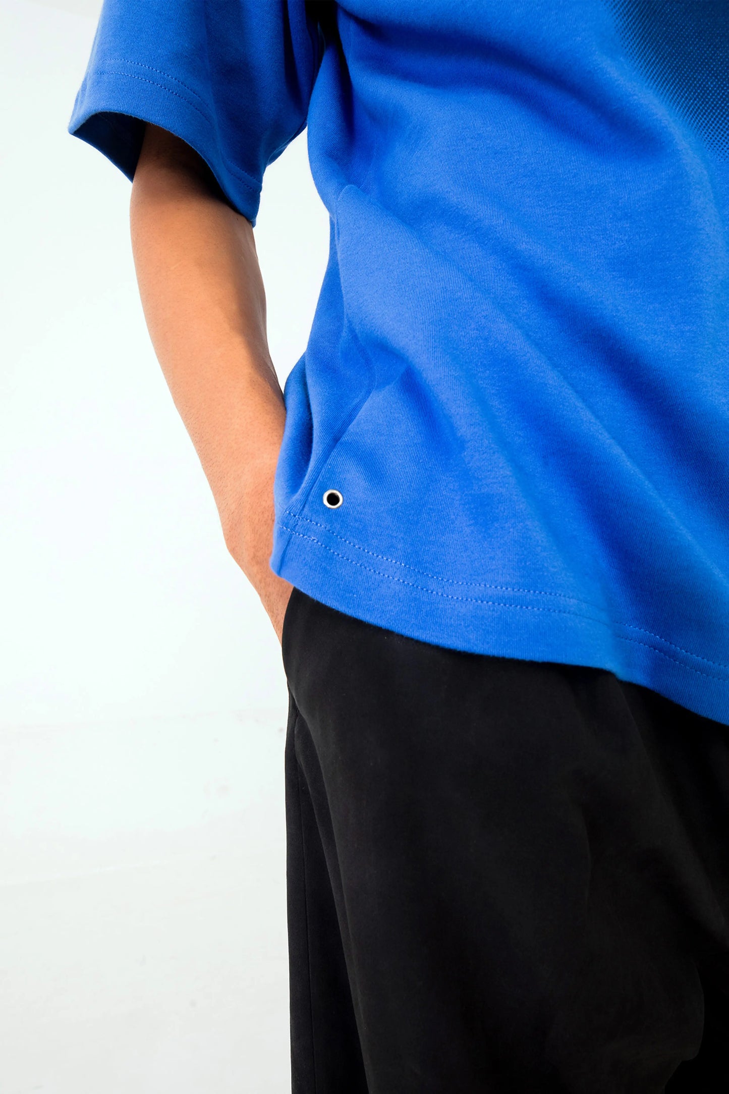 Blue oversized printed T shirt