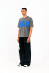 Grey oversized printed T shirt