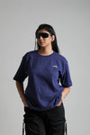 Navy Printed Oversized T shirt